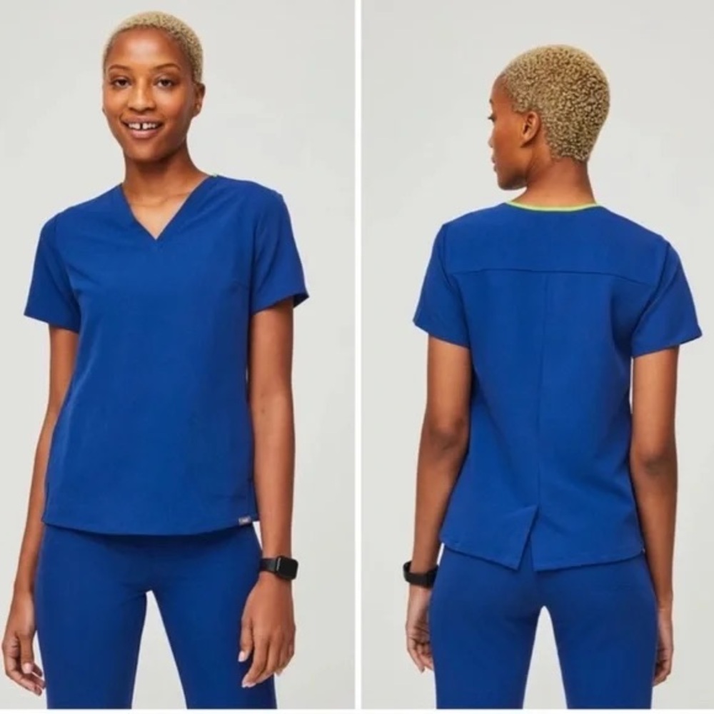 FIGS Electric Blue Auburn Top XS